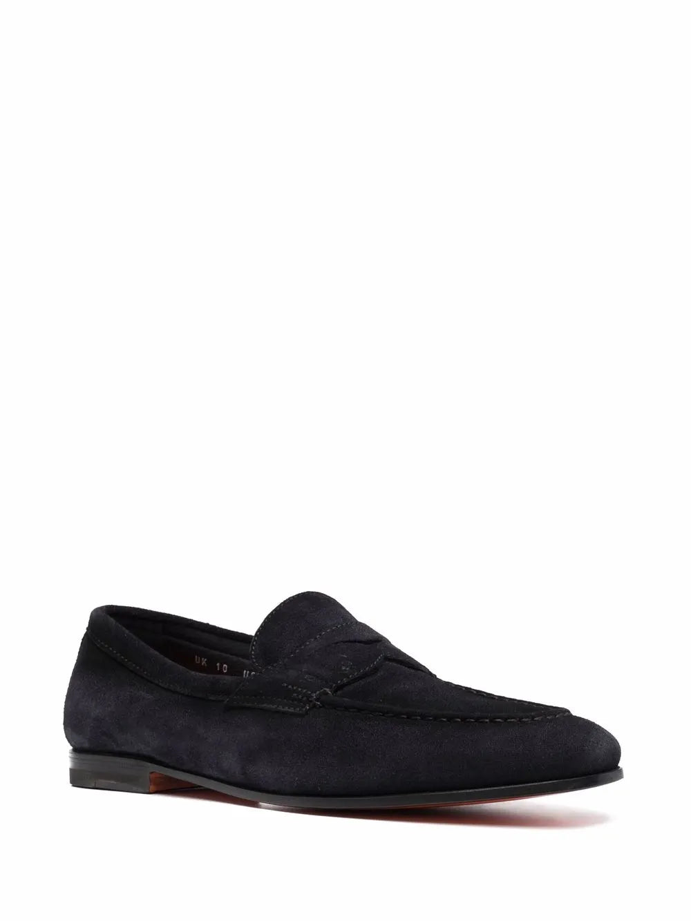 Santoni stitched slip on loafers