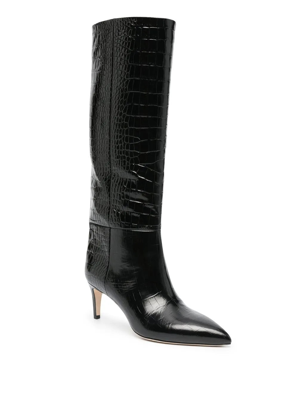 Paris Texas crocodile-embossed leather boots