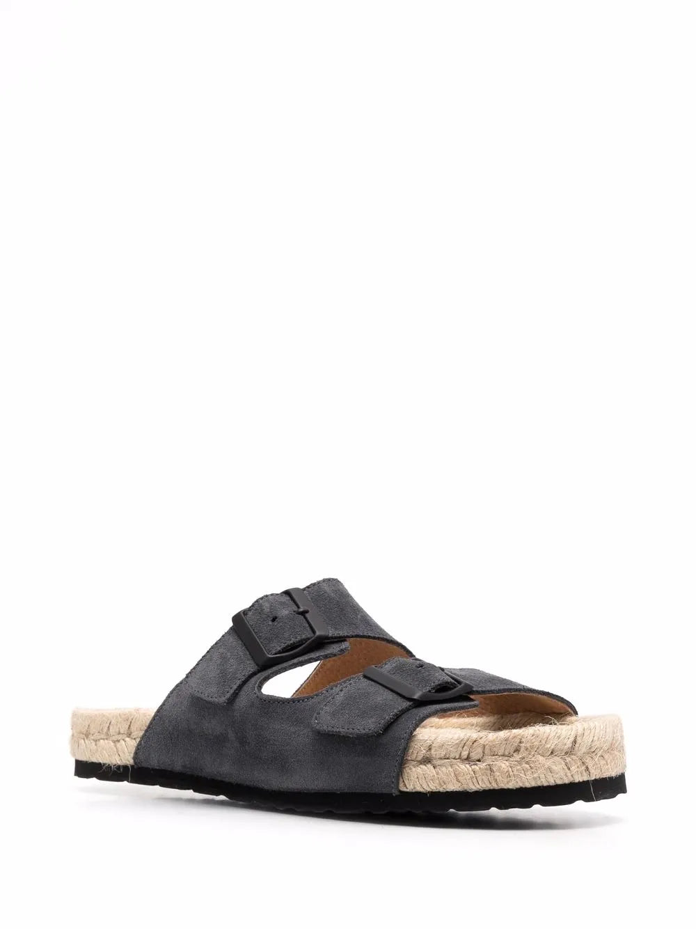 Manebi buckled suede slides