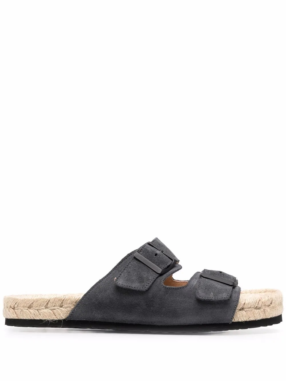 Manebi buckled suede slides