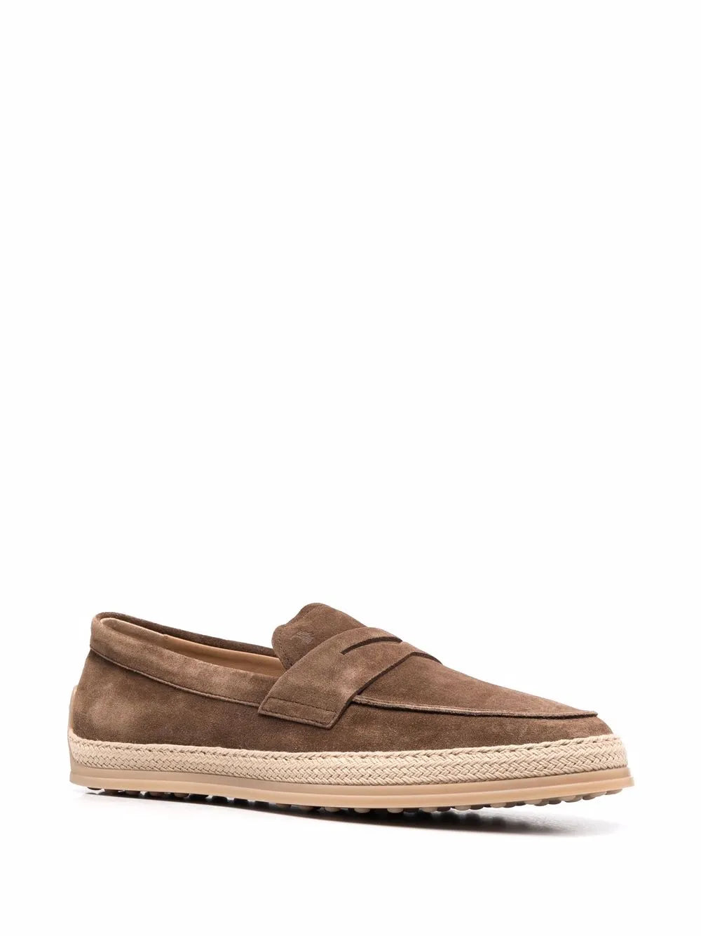 Tod's woven trim penny loafers