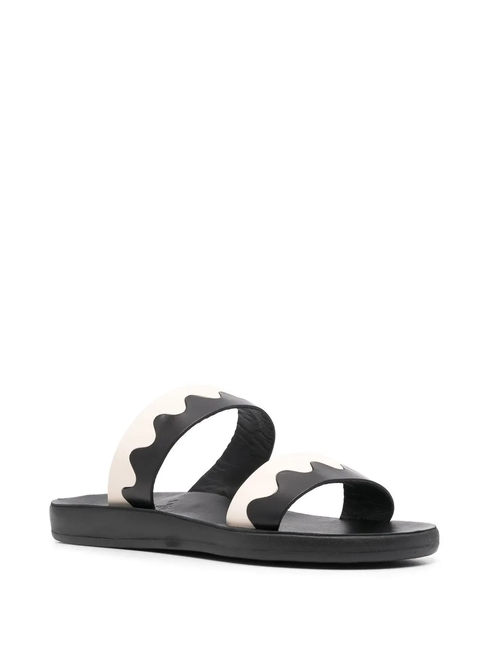 Ancient Greek Sandals Paralia two-tone leather slides