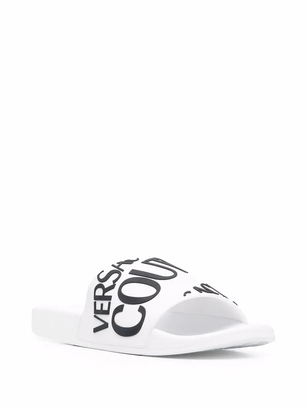 Versace Jeans Couture diagonal logo flat slides