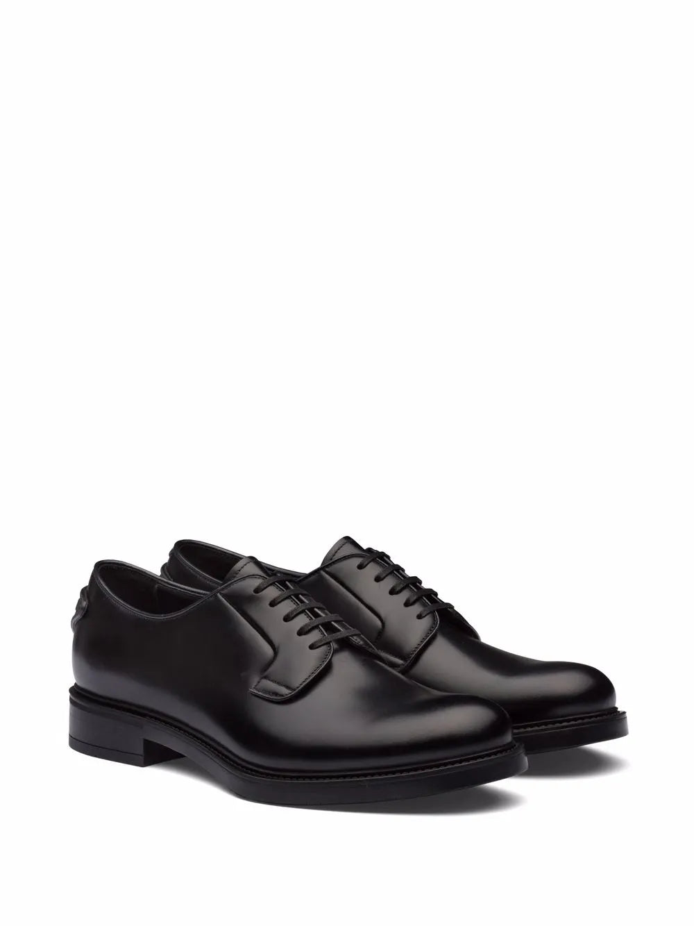 Prada brushed-leather lace-up shoes