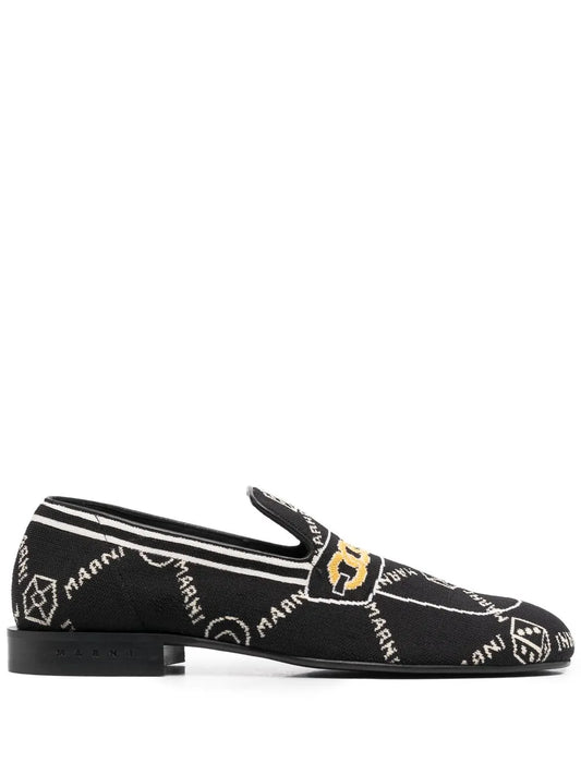 Marni all-over logo-jacquard loafers