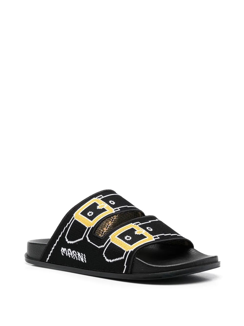 Marni buckle double-strap-print slides