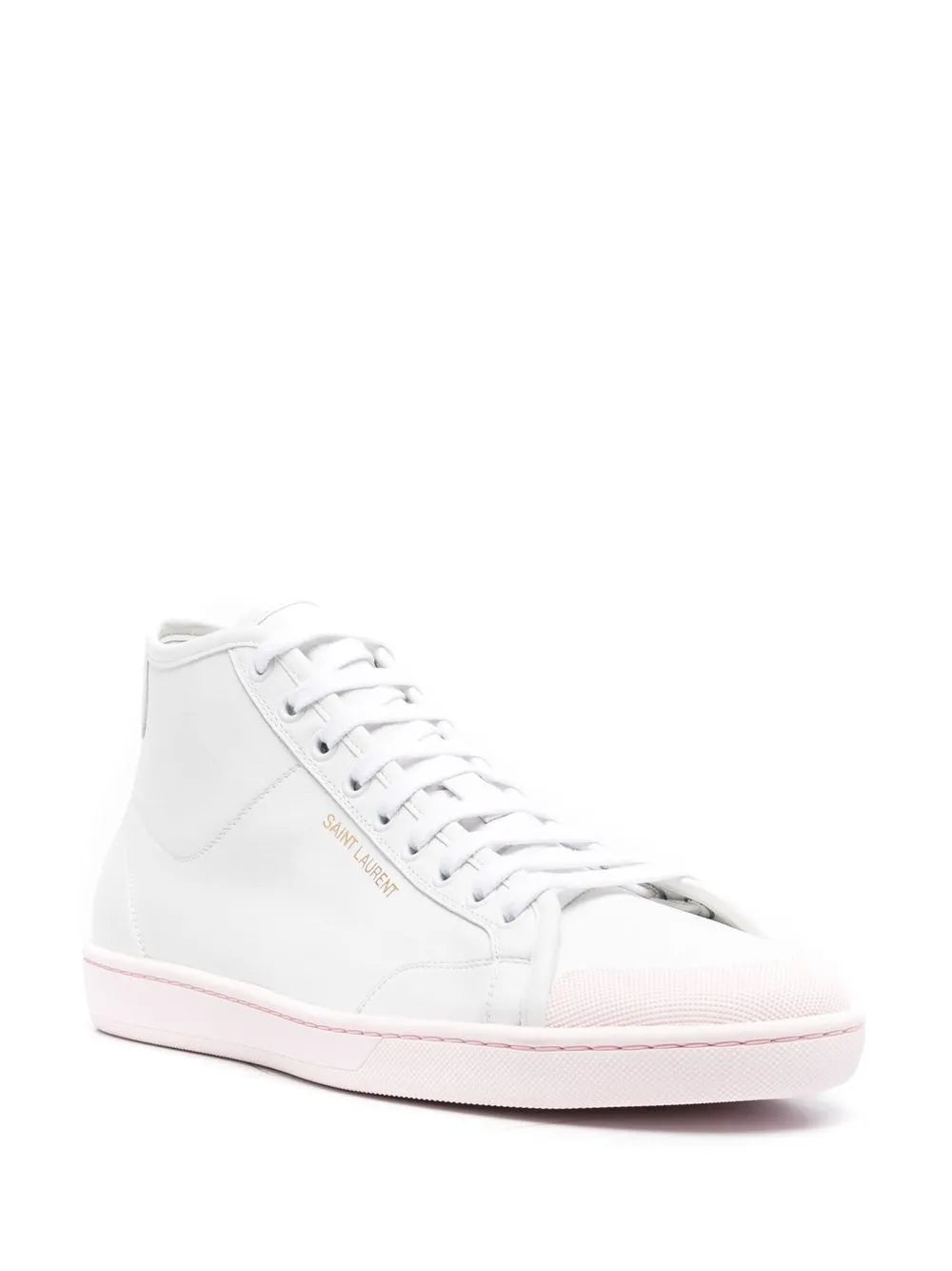 Saint Laurent logo-stamp high top sneakers