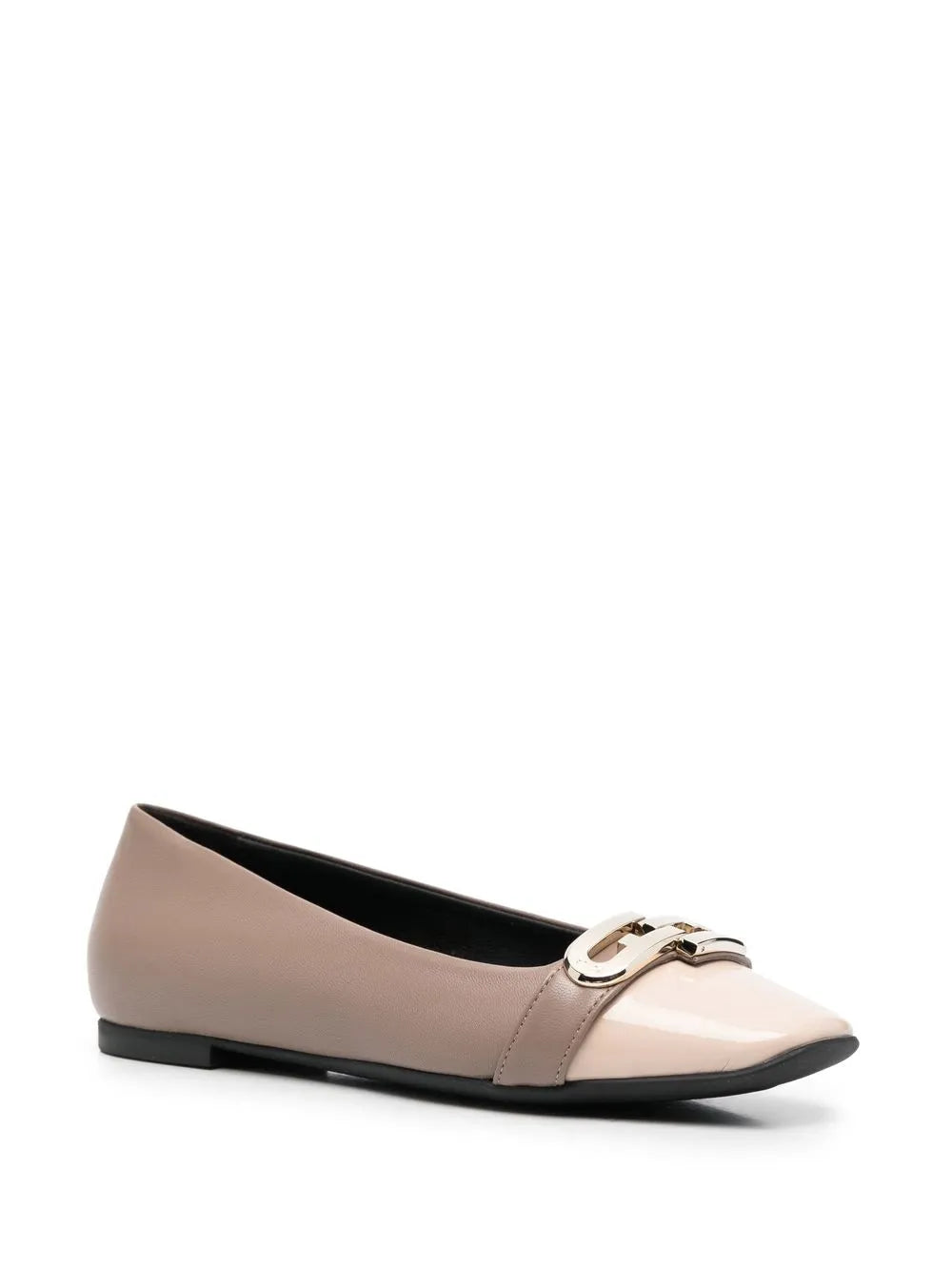Furla logo-plaque detail ballerina shoes