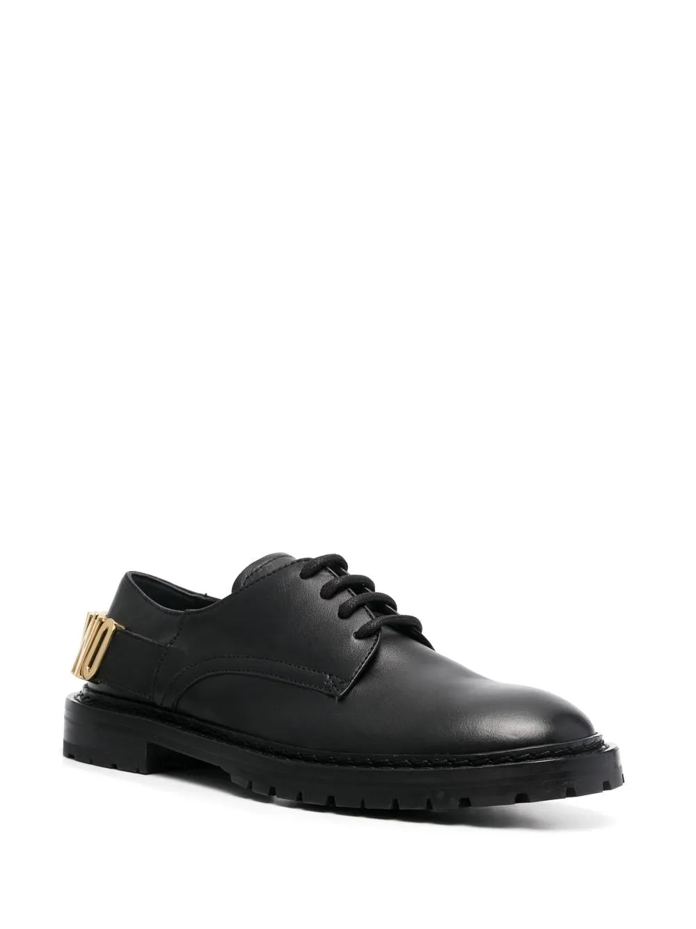 Moschino logo-lettering leather oxfords