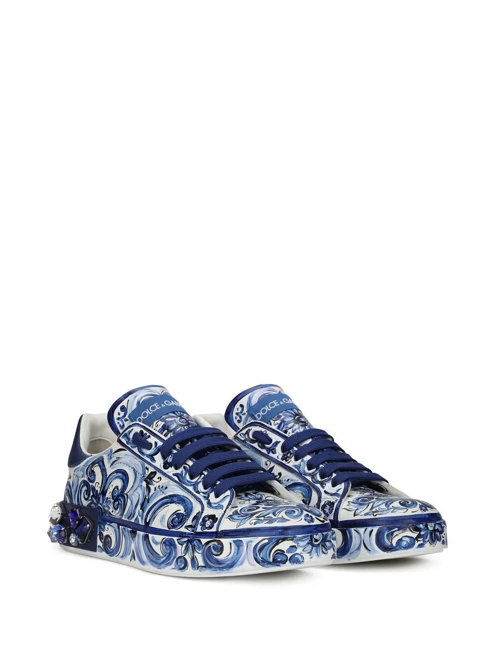Dolce & Gabbana Portofino Majolica-print leather sneakers