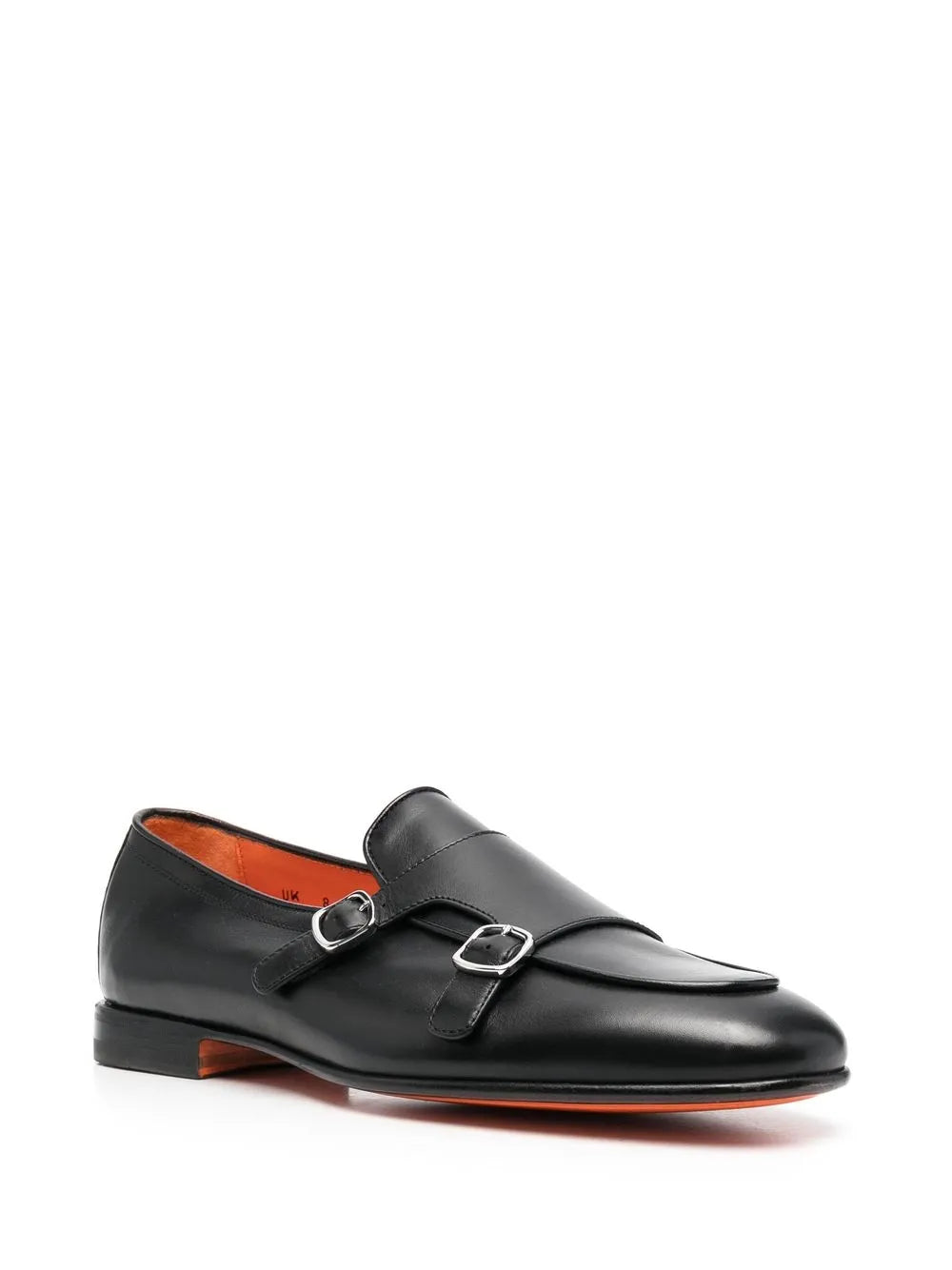 Santoni leather monk shoes