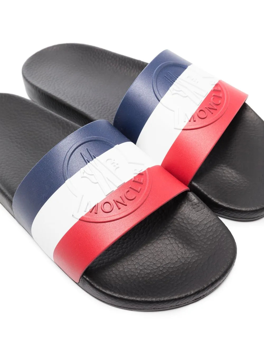 Moncler Basile striped flat slides