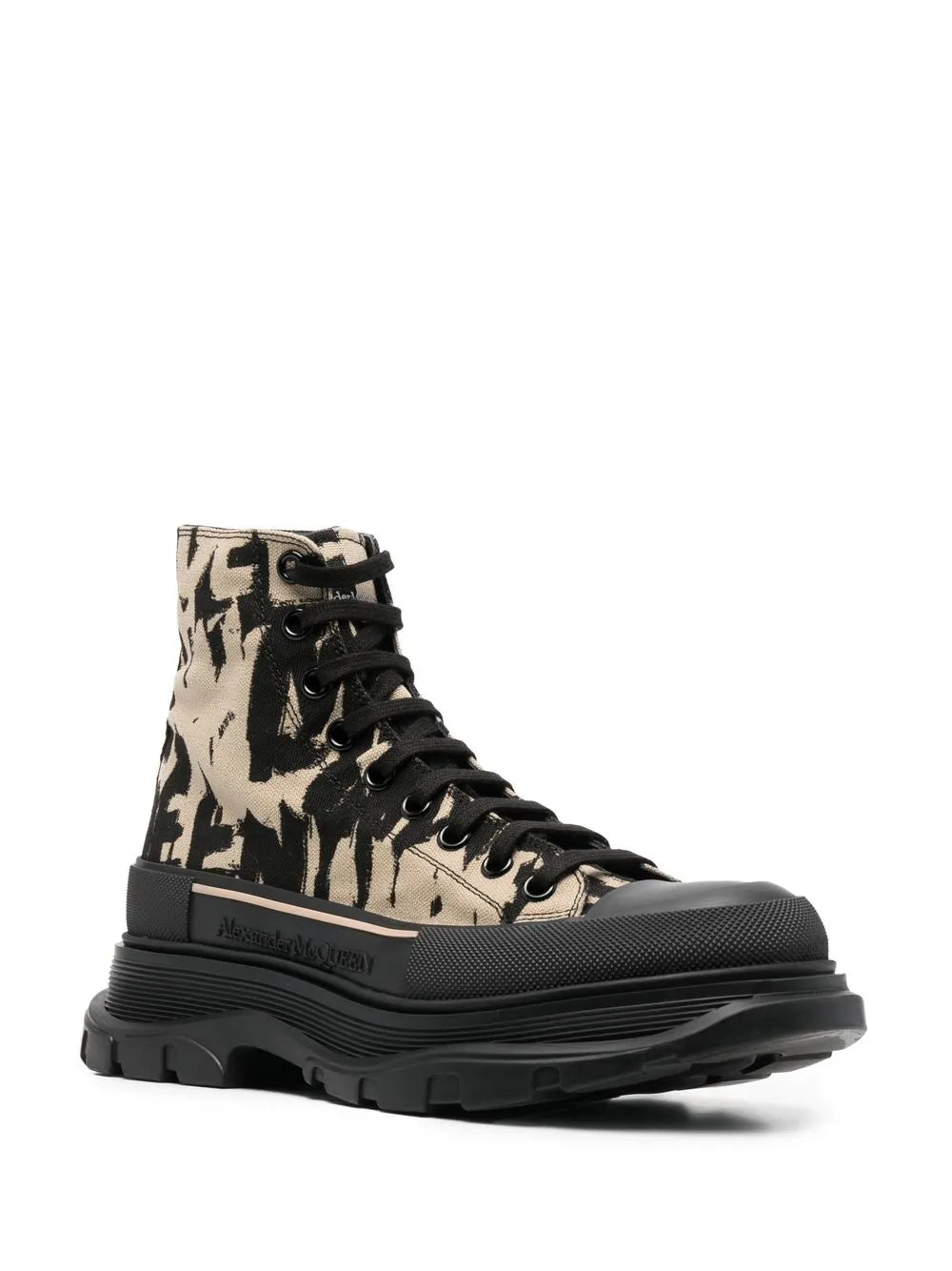 Alexander McQueen Graffiti Tread canvas boots