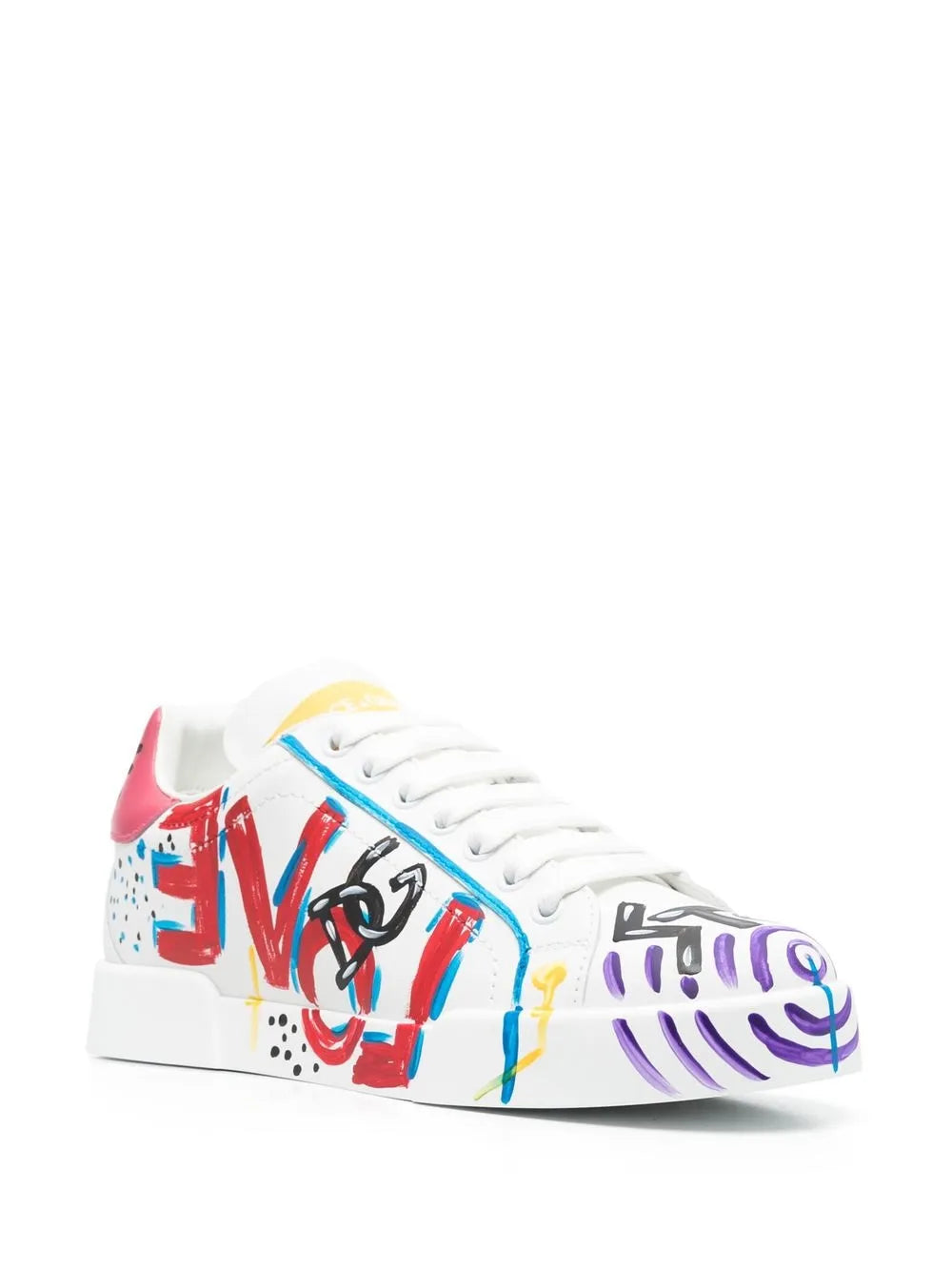 Dolce & Gabbana Portofino painted leather sneakers