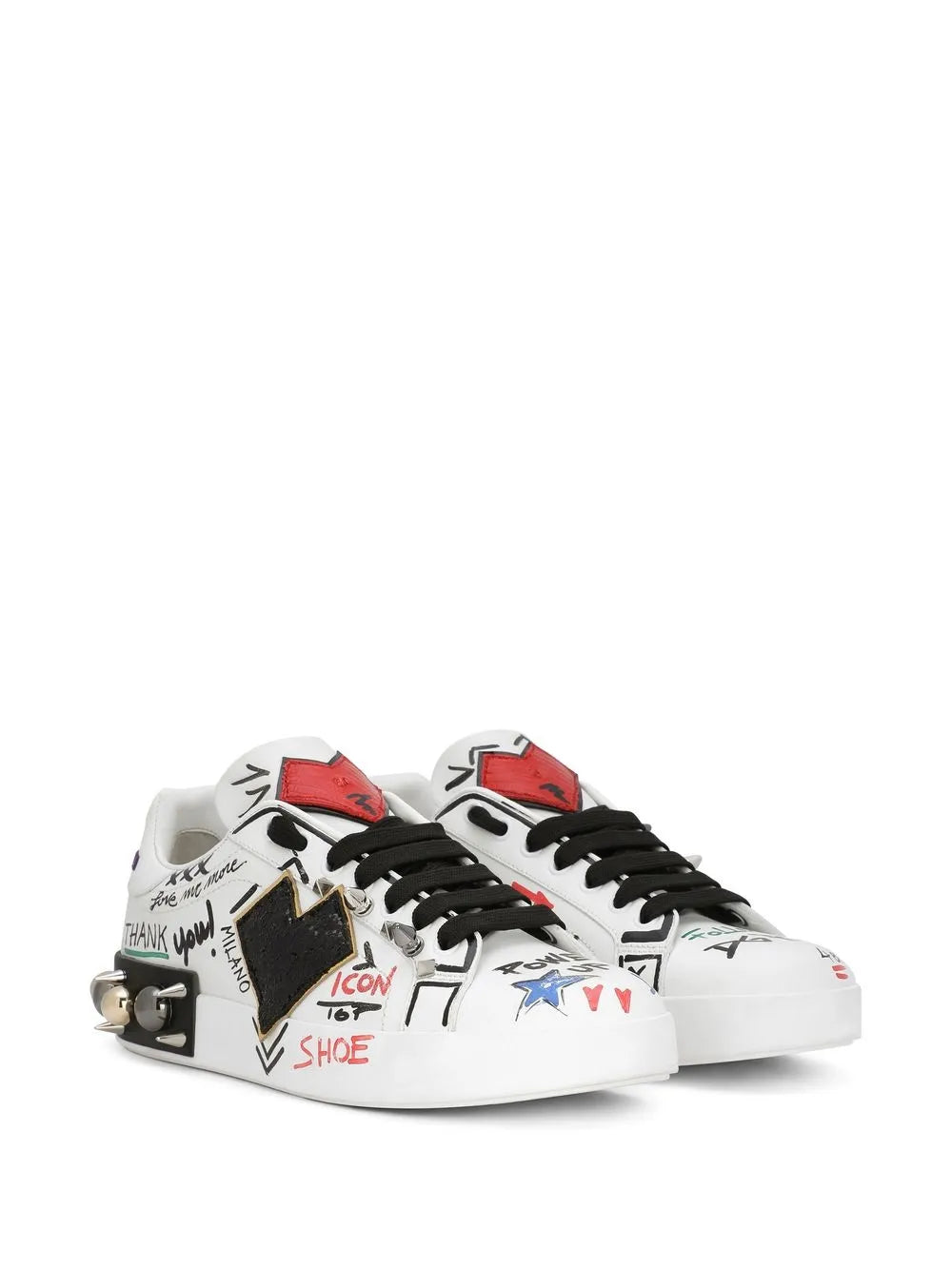 Dolce & Gabbana Portofino patch-detail leather sneakers