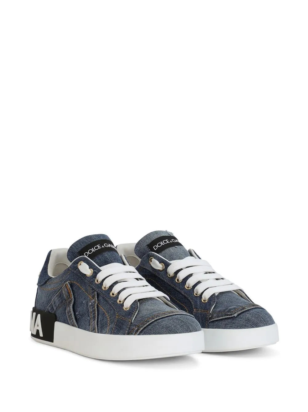 Dolce & Gabbana Portofino logo-tag leather sneakers