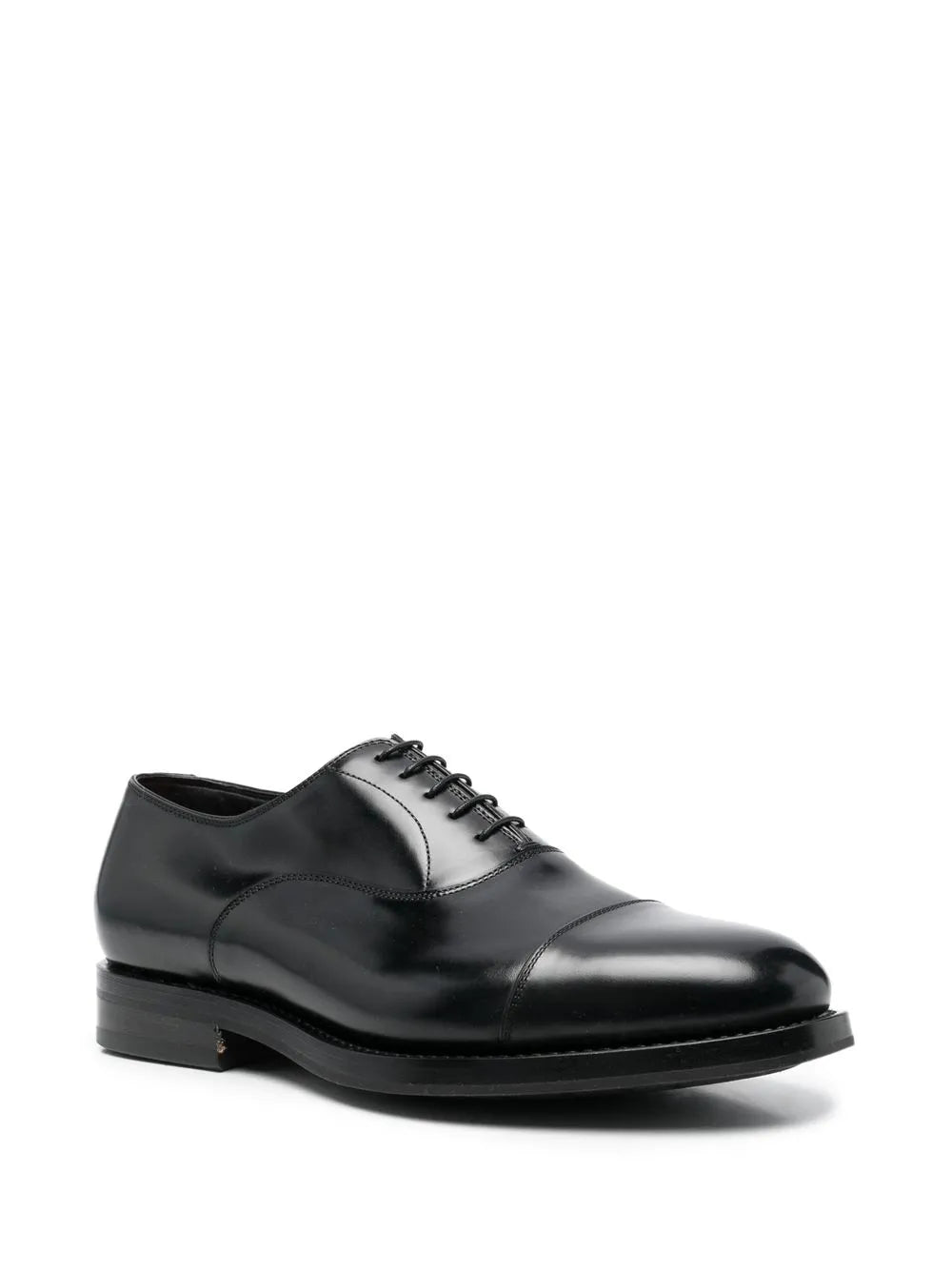 Santoni almond-toe leather derby shoes