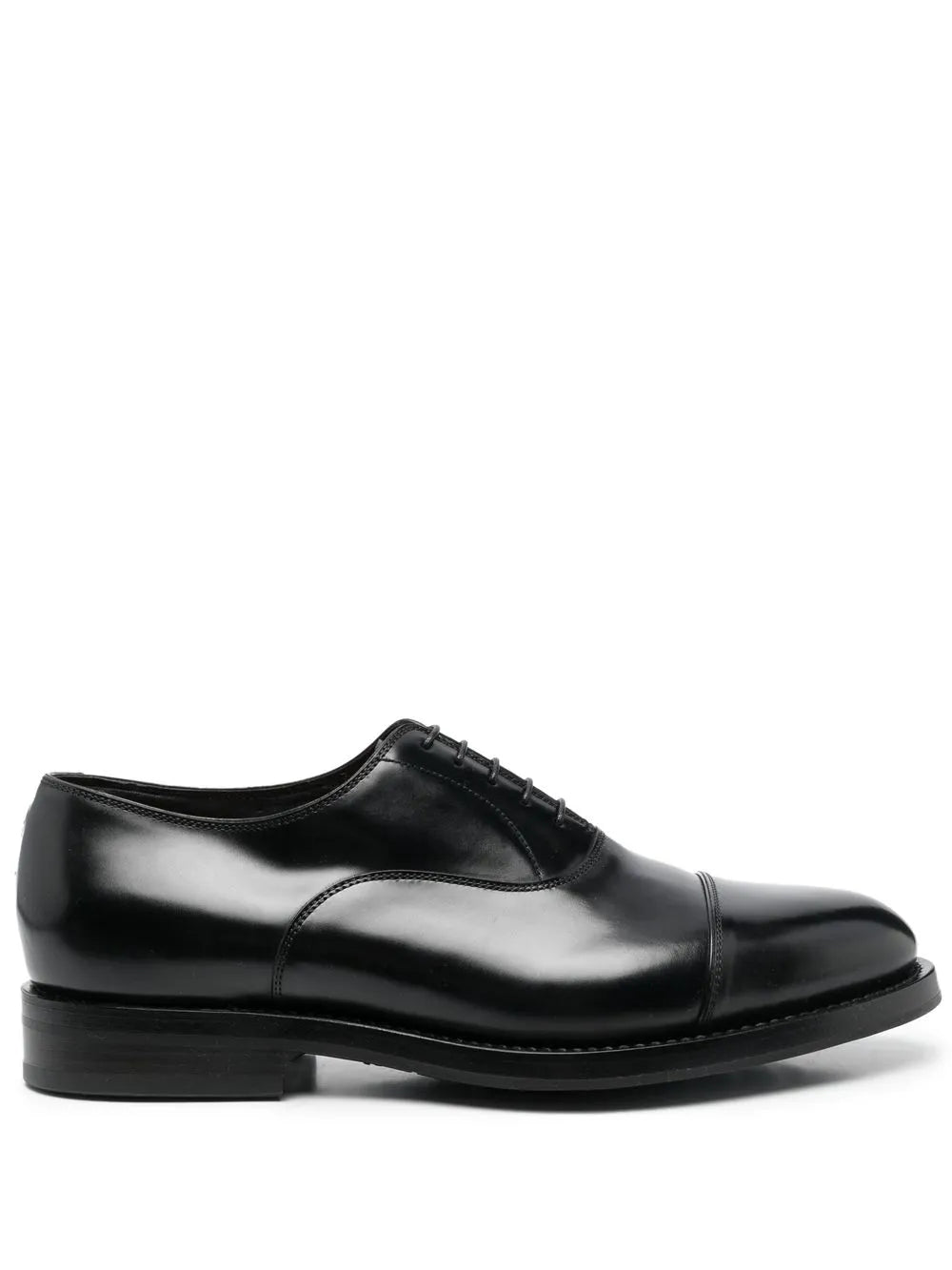 Santoni almond-toe leather derby shoes