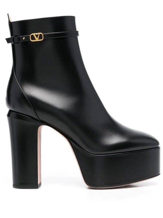 Valentino Garavani logo-buckle 125mm boots