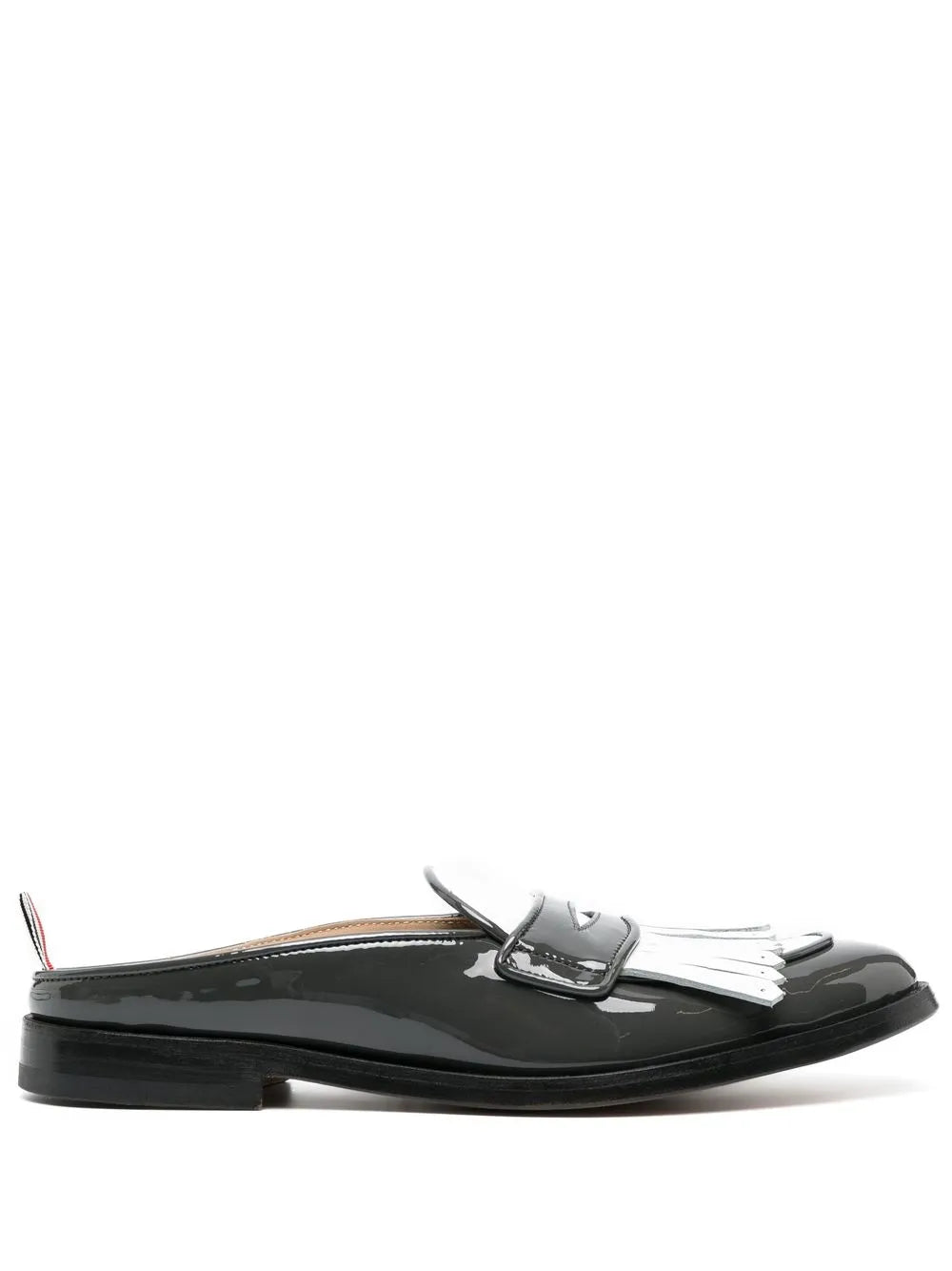 Thom Browne fringe-detail patent-leather mule loafers