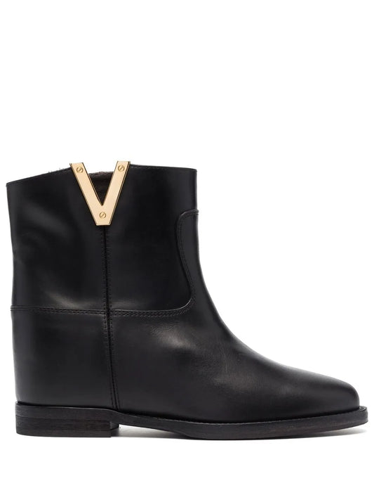 Via Roma 15 logo-detail leather ankle boots