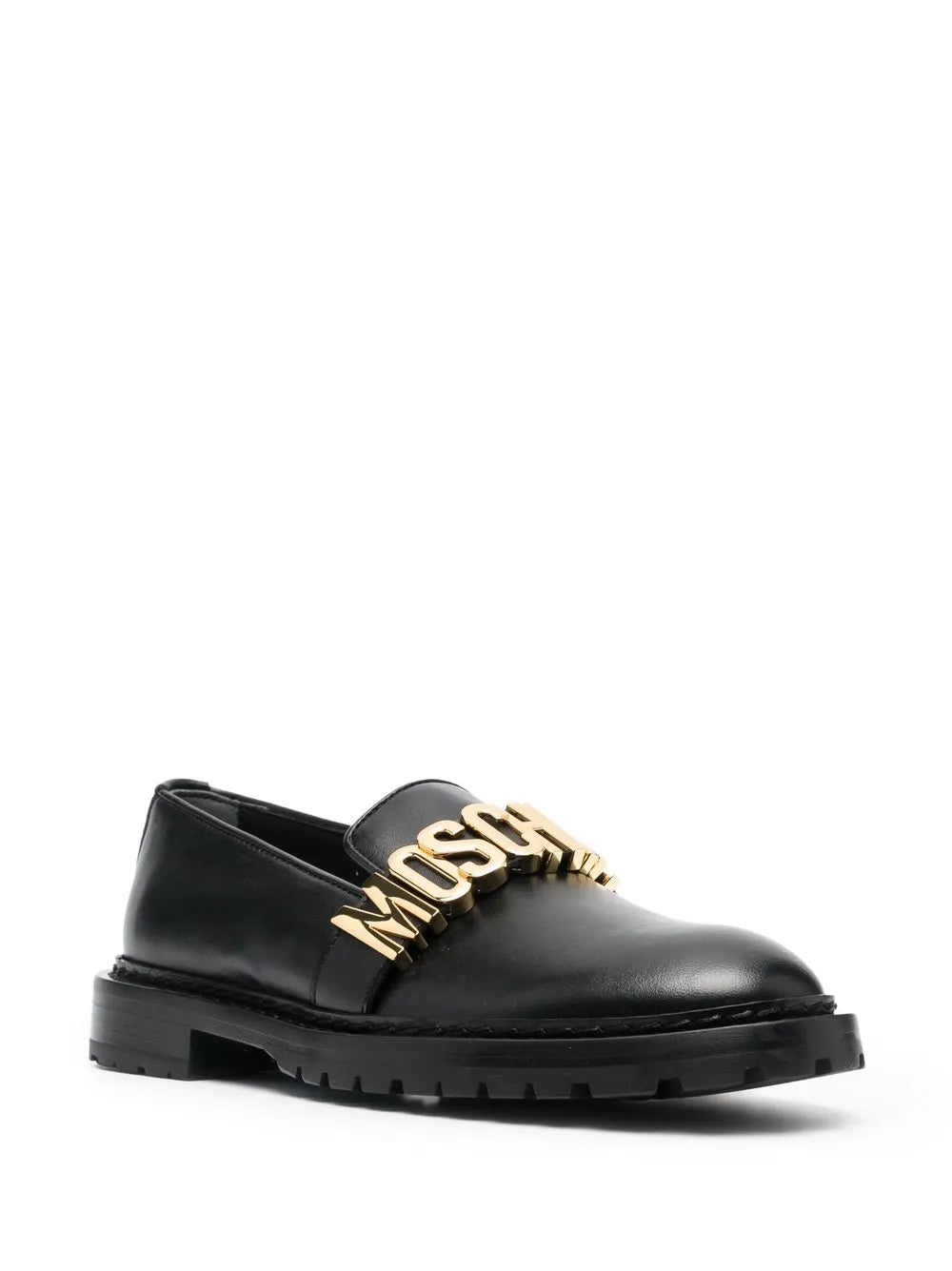 Moschino logo-plaque 30mm leather loafers