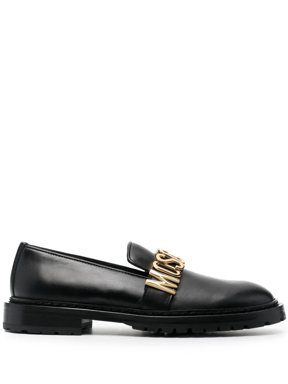Moschino logo-plaque 30mm leather loafers