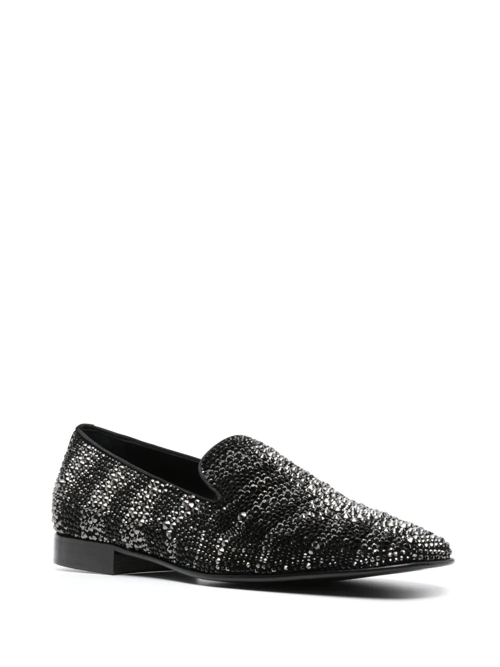 Roberto Cavalli crystal-embellished leather loafers