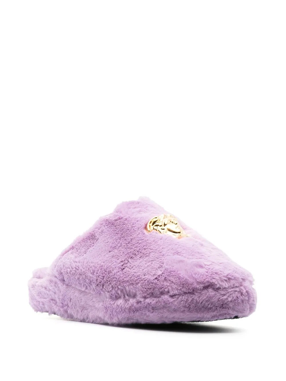 Versace Medusa faux-fur slippers