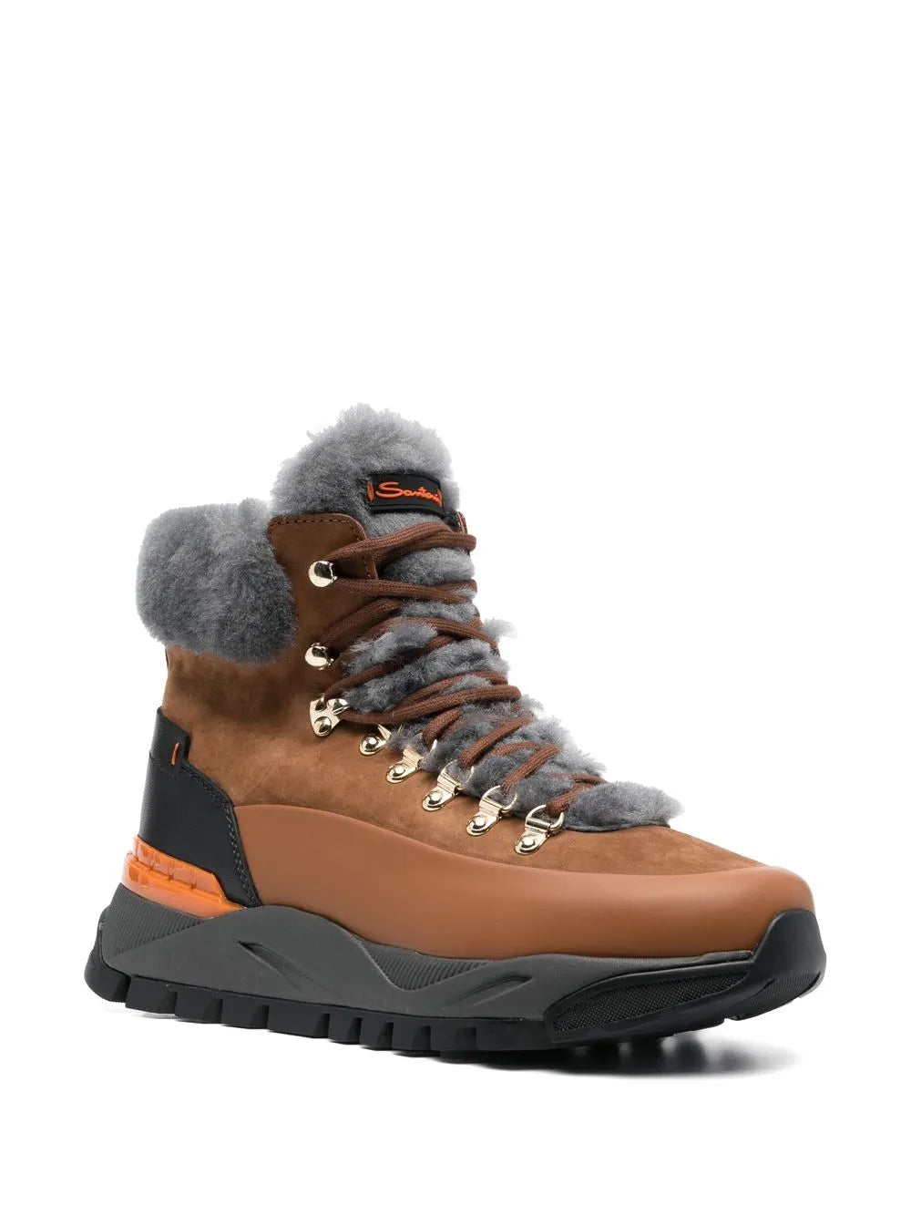 Santoni shearling lining ankle boots