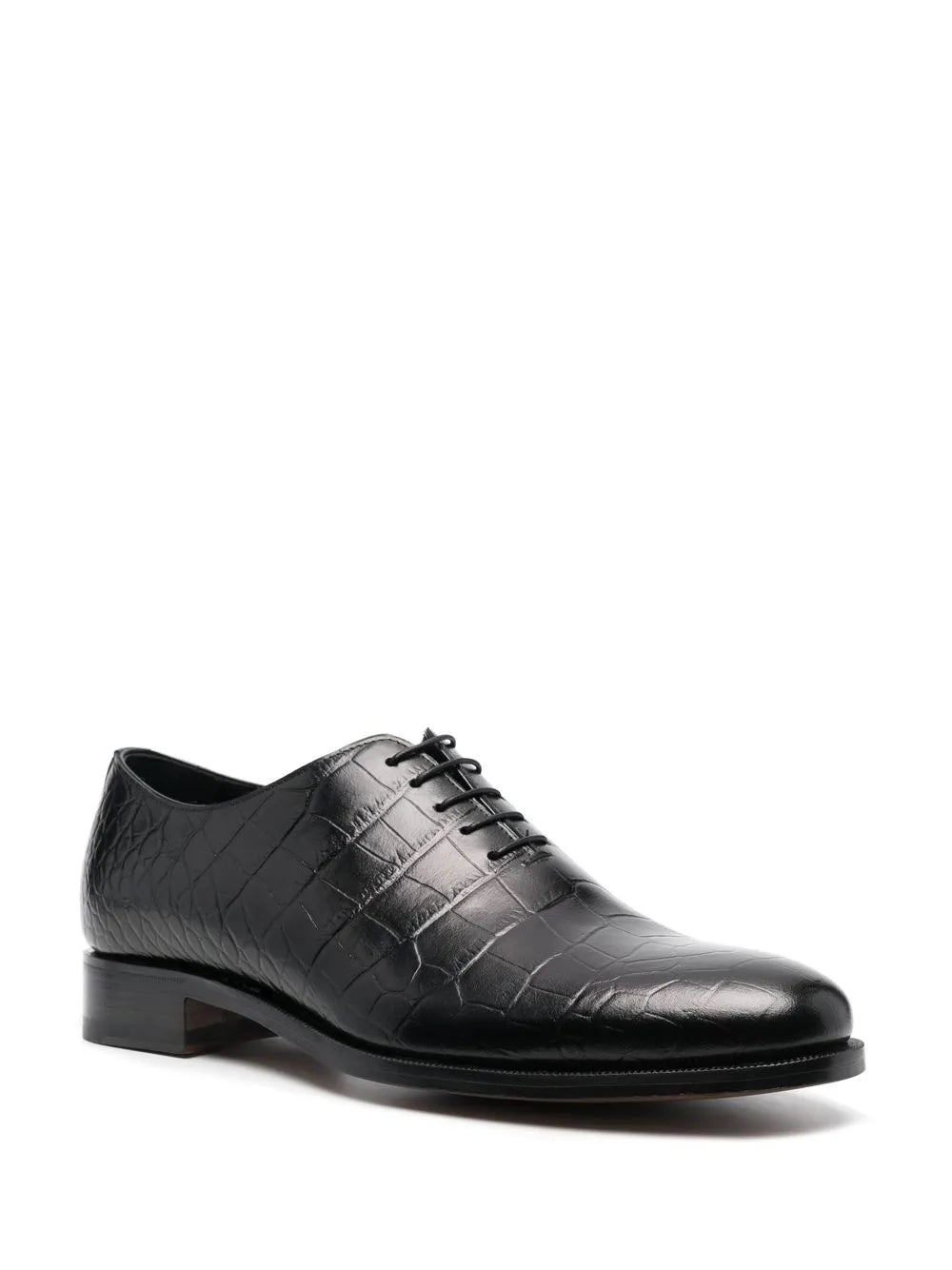 Scarosso crocodile-effect lace-up shoes