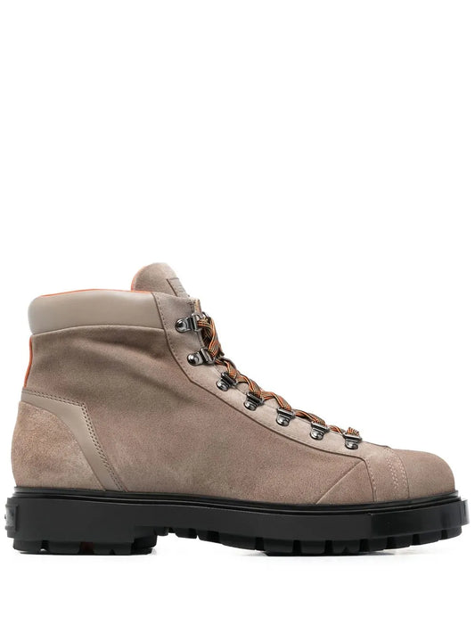 Santoni leather lace-up boots