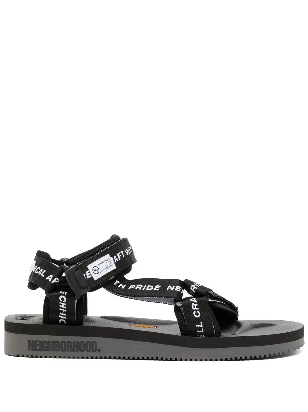 Neighborhood logo-tape flat sandals
