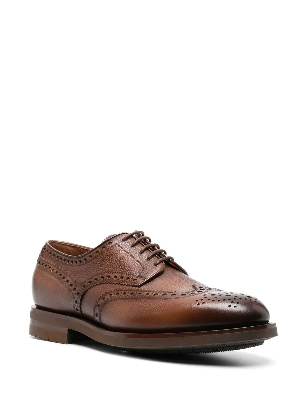 Santoni leather Derby brogue shoes