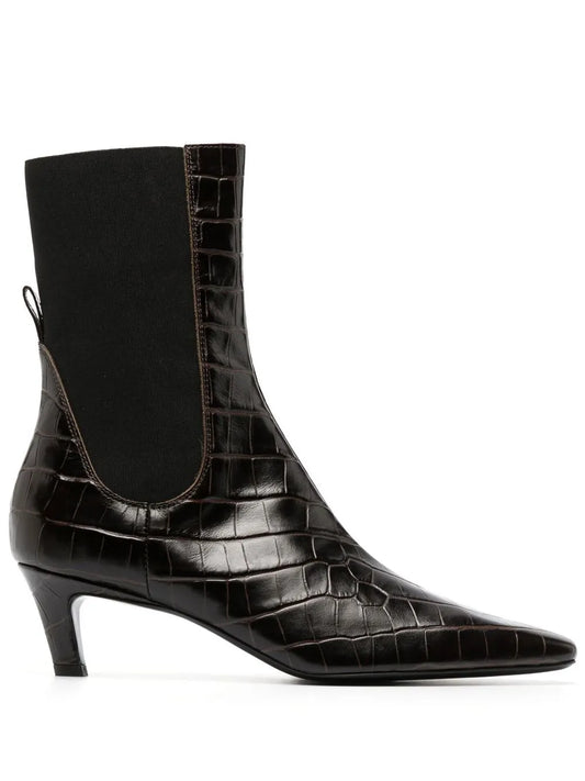 TOTEME 50mm crocodile-embossed ankle boots