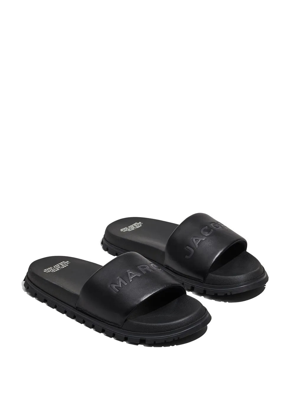 Marc Jacobs The Leather Slide logo-embossed slides
