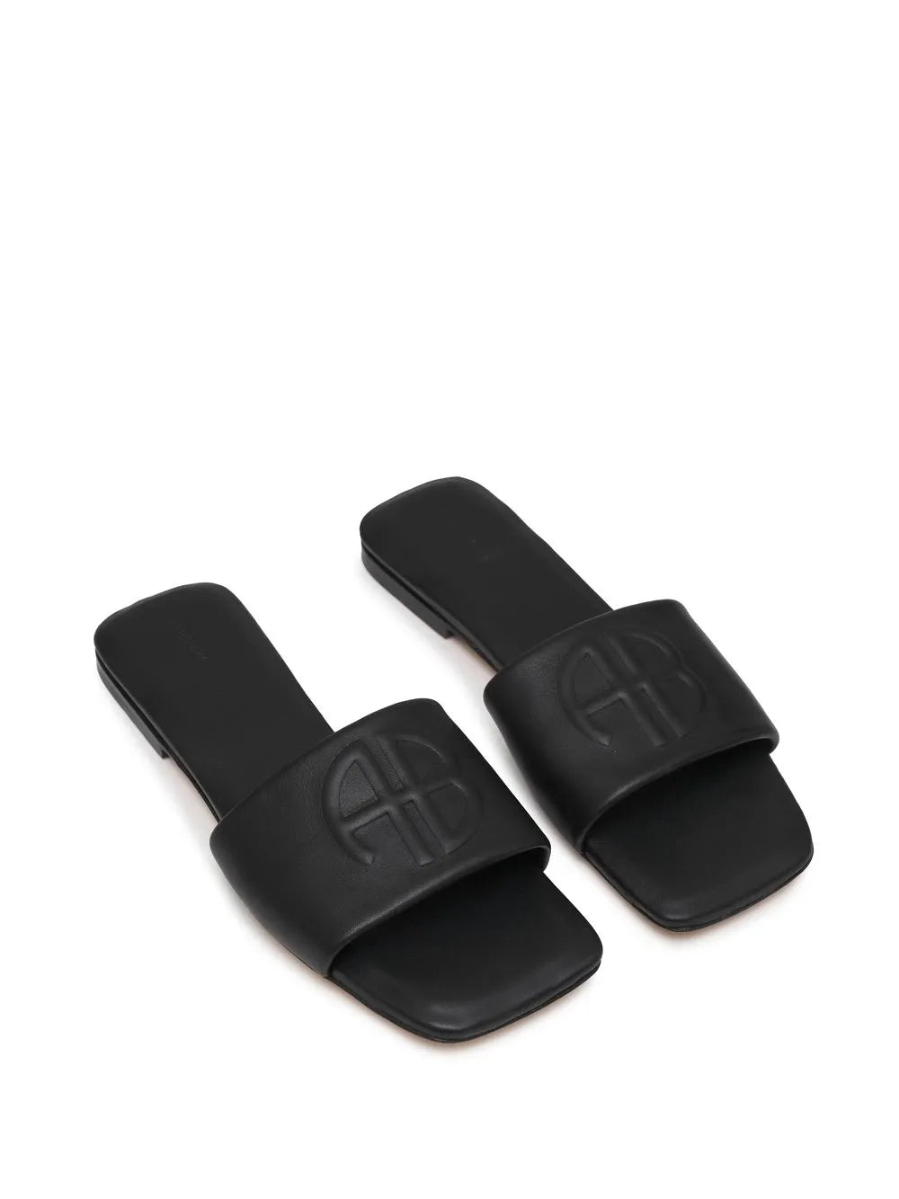 ANINE BING Ria embossed-monogram slides