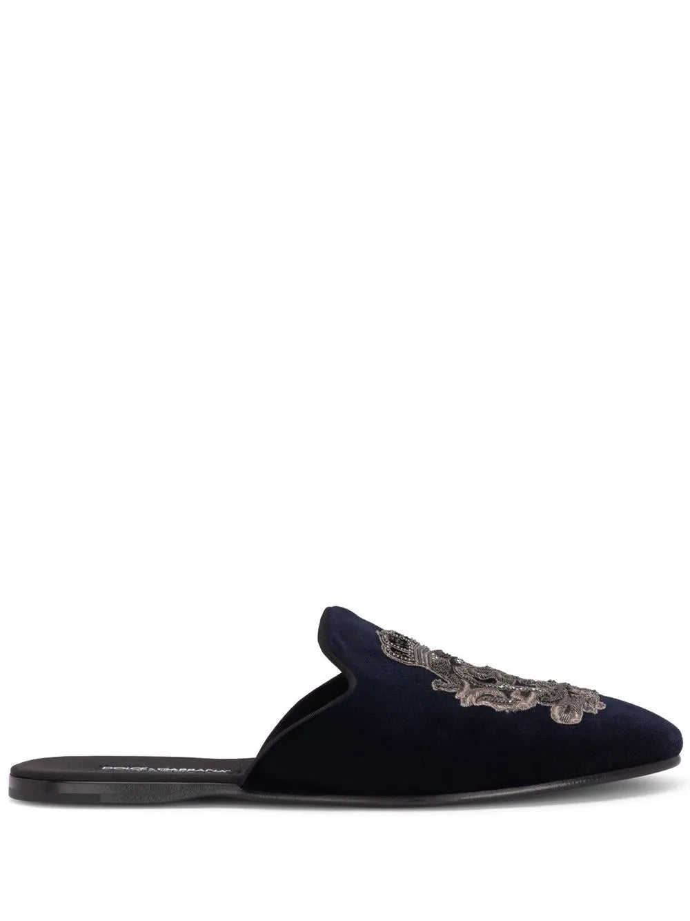 Dolce & Gabbana embroidered velvet slippers