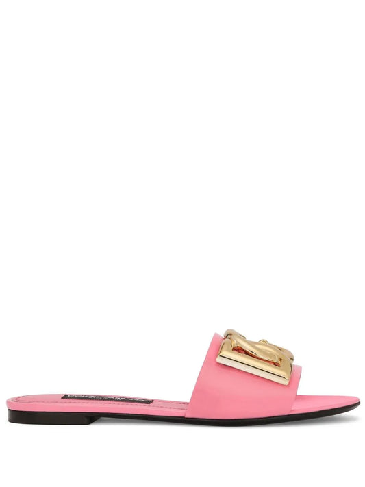 Dolce & Gabbana DG-logo patent leather sandals