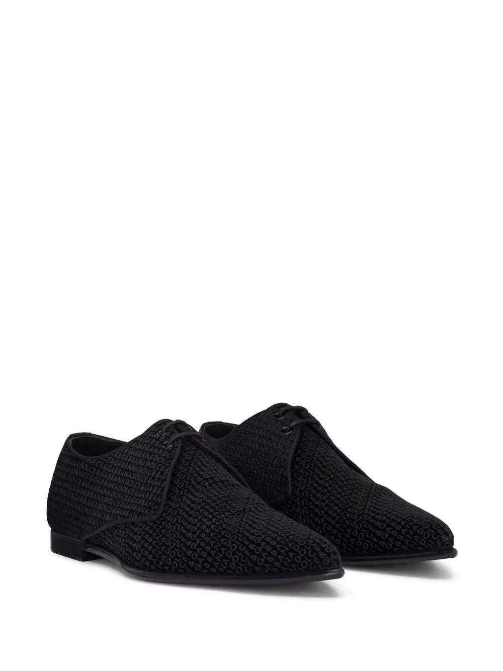 Dolce & Gabbana logo-print velvet derby shoes