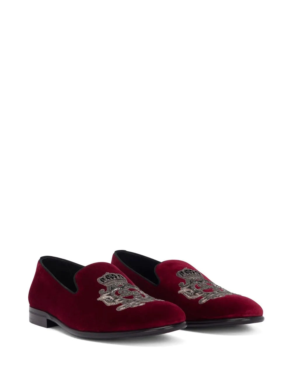 Dolce & Gabbana embroidered velvet slippers