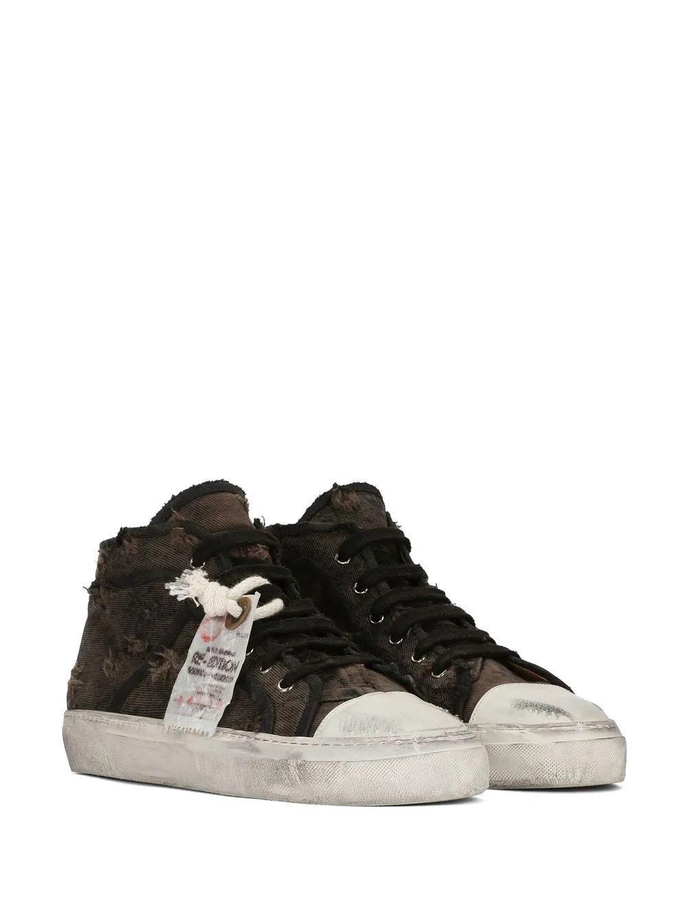 Dolce & Gabbana patchwork-denim mid-top sneakers