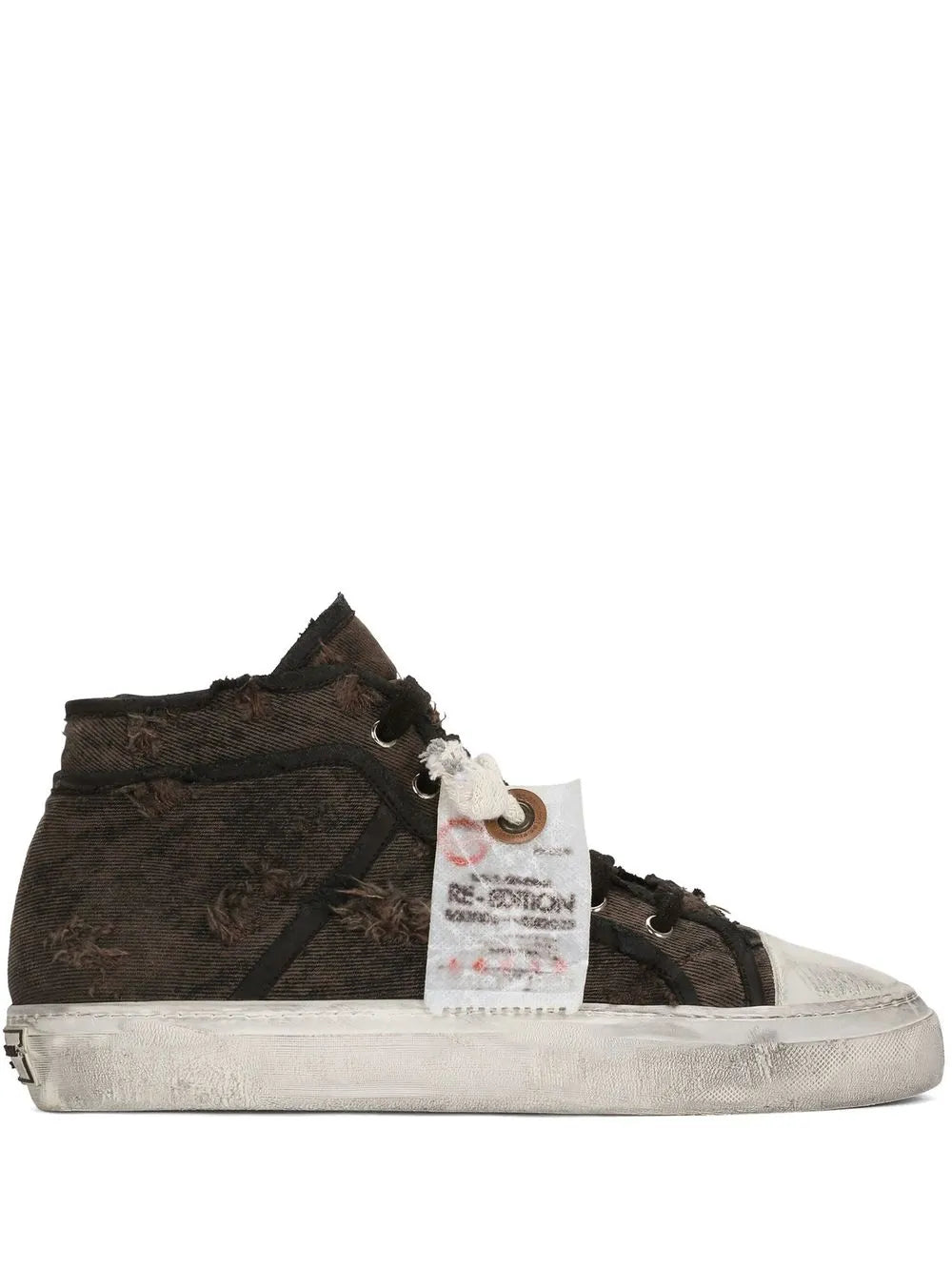 Dolce & Gabbana patchwork-denim mid-top sneakers