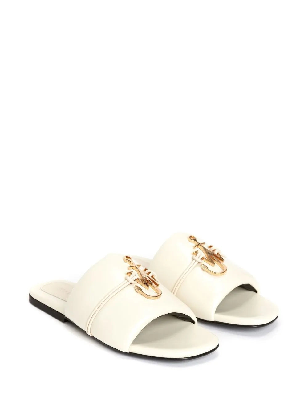 JW Anderson Anchor-logo leather slides