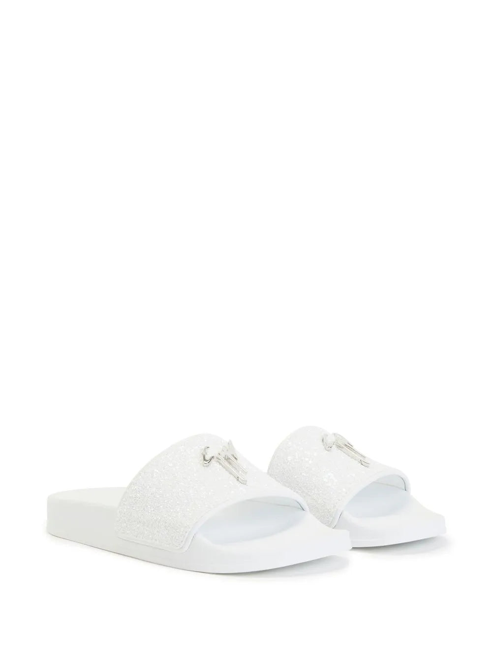 Giuseppe Zanotti logo-plaque glitter sliders