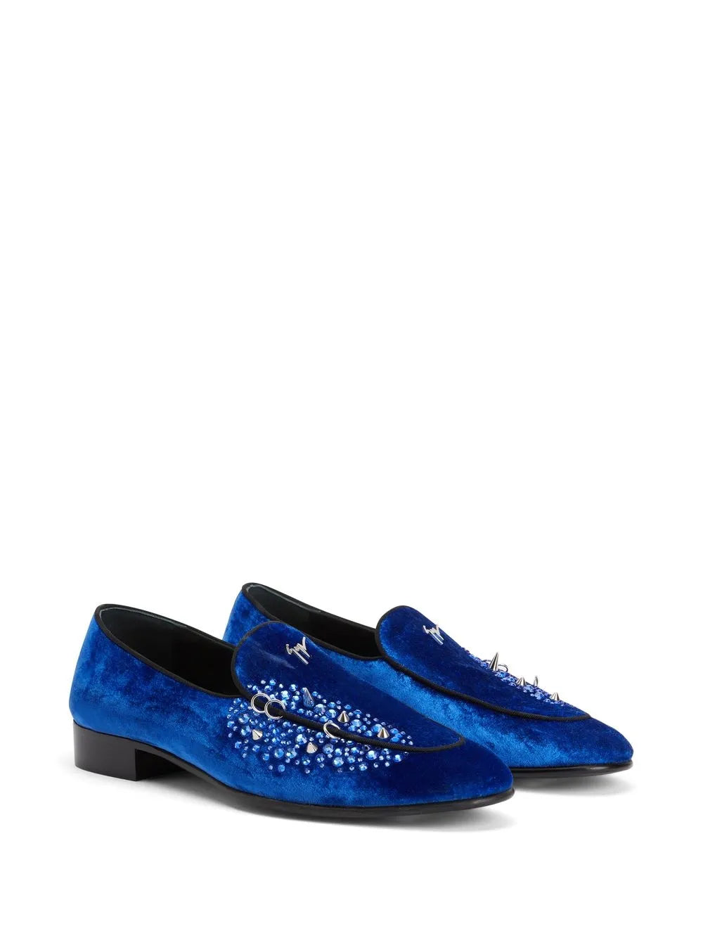 Giuseppe Zanotti velvet-effect rhinestone loafers