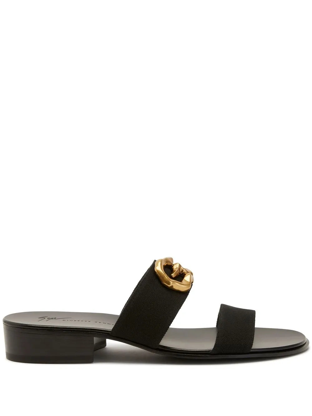 Giuseppe Zanotti logo-plaque leather slides