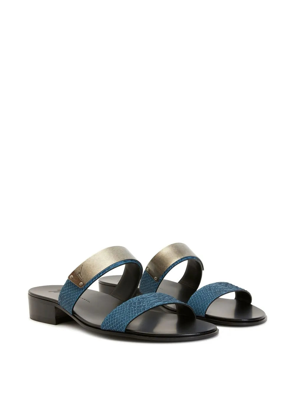 Giuseppe Zanotti metal-plaque snakeskin-effect sandals