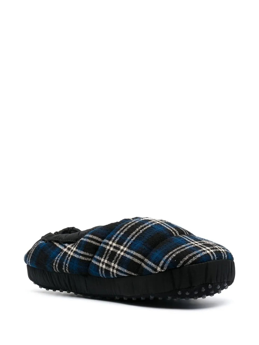 Emporio Armani logo-embroidered tartan slippers