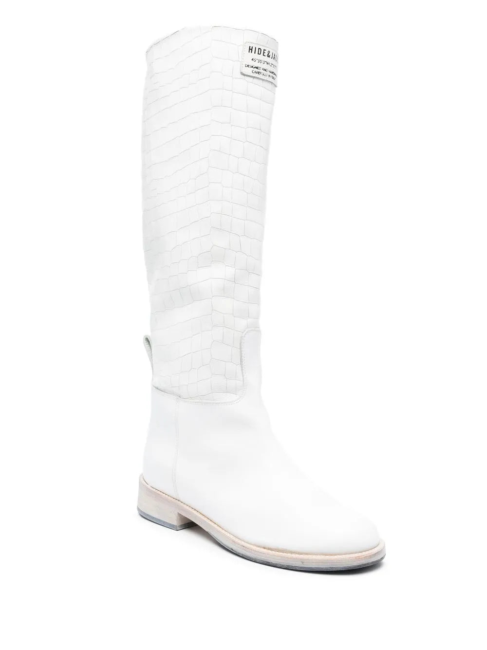 Hide&Jack crocodile-embossed leather boots